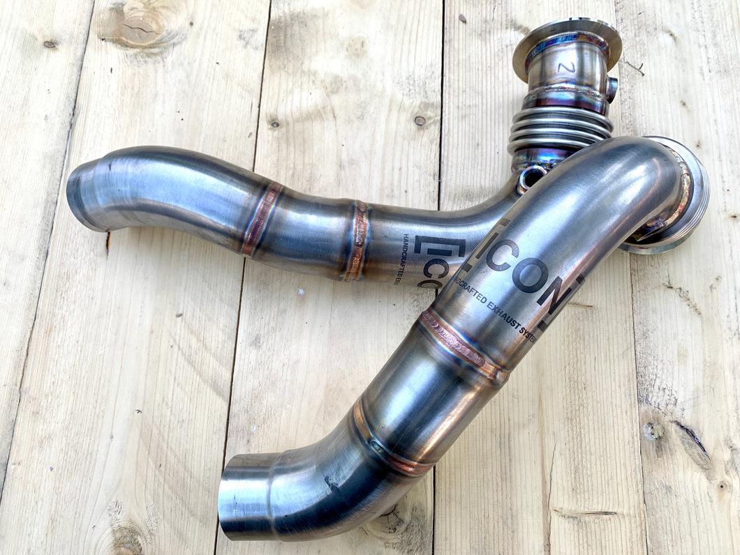 ICON DOWNPIPE - S63N N63N - M5 M6 650i 550i - HIGHFLOW CATLESS DOWNPIPE